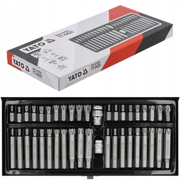 YATO ZESTAW KOŃCÓWEK RIBE TORX SECURITY 42el. BITY zdjęcie 1