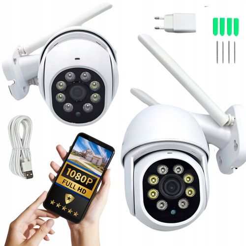 Zewnętrzna Kamera WIFI Obrotowa 1080p POLSKA APLIKACJA ŚLEDZENIE FULL HD SD na Arena.pl