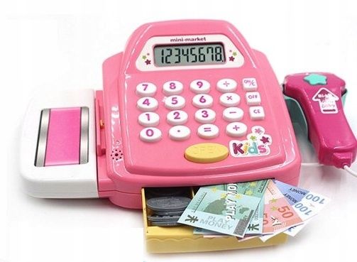 KASA SKLEPOWA FISKALNA SKANER DŹWIĘK KALKULATOR MONETY PIENIĄDZE AKCESORIA zdjęcie 9