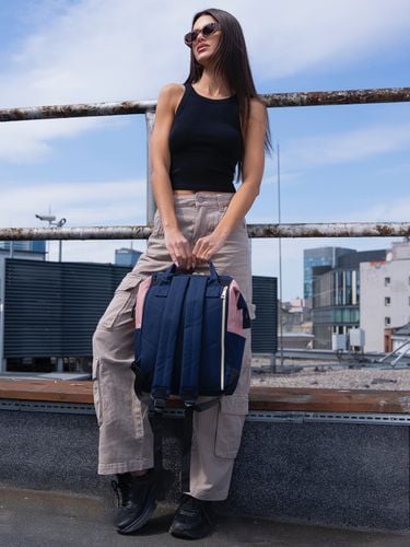 plecak materiałowy ptn alfa-6027 navy+pink na Arena.pl