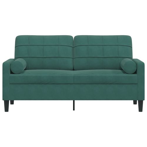 2-osobowa sofa z poduszkami, ciemnozielona, 140 cm, aksamit na Arena.pl