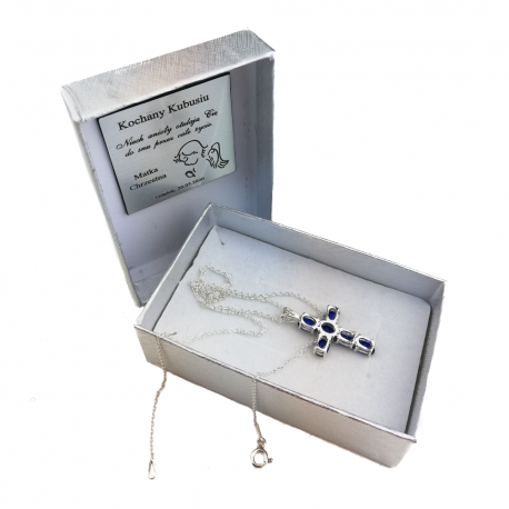 SREBRNY KRZYŻYK OZDOBNY Z CYRKONIAMI SREBRO PRÓBY 925 DOSTĘPNY W RÓŻNYCH KOLORACH na Arena.pl