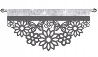 Z17 Zazdrostka kuchenna firana KWIATY Z MOTYLKAMI ażurowa dekoracja 60x30