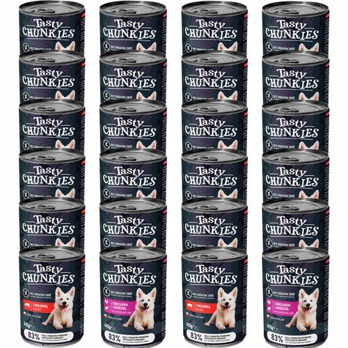 Tasty Chunkies bezzbożowa dla psa GRAIN-FREE ZESTAW mix smaków 24x415g na Arena.pl