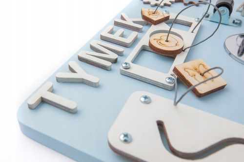 TABLICA Manipulacyjna Sensoryczna MONTESSORI IMIĘ na Arena.pl