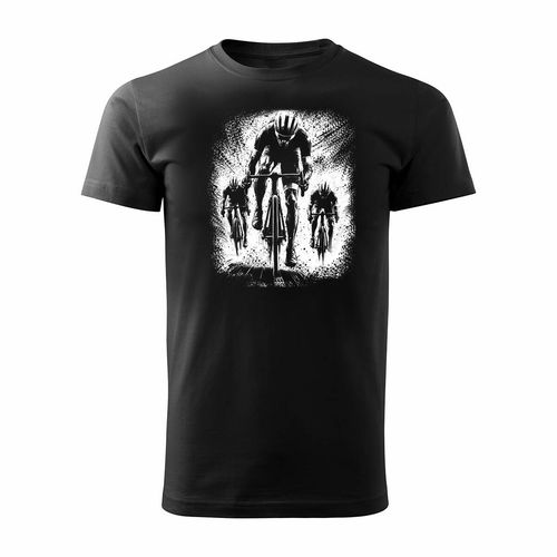 Koszulka z kolarzem kolarz kolarska kolarzami kolarze dla rowerzysty z kolarką rowerem męska czarna REGULAR L na Arena.pl