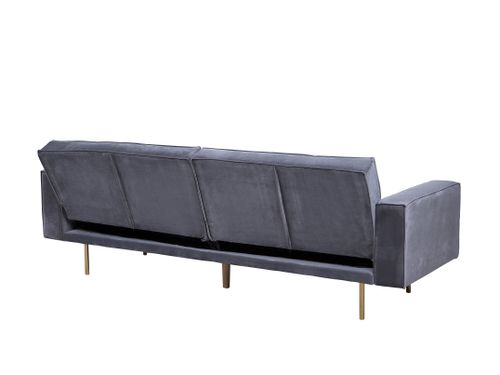 Sofa rozkładana welurowa szara VISNES na Arena.pl