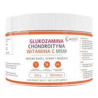 WISH GLUKOZAMINA CHONDROITYNA MSM WITAMINA C 250 G NA ODPORNOŚĆ REGENERACJĘ