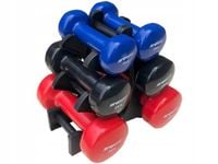 Zestaw hantli ENERO FIT (2x1-2x2-2x3 kg) + stojak
