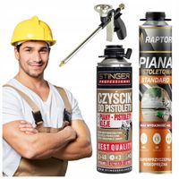 Zestaw Pistolet Do Pianki + Pianka Montażowa RAPTOR + Czyścik Do