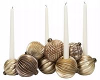 ŚWIECZNIK W KSZTAŁCIE BOMBEK ŚWIĄTECZNY KANDELABR kolor złoty XL