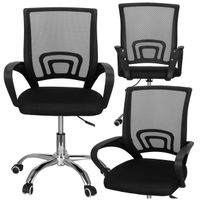 Fotel biurowy z regulacją nachylenia oparcia, krzesło obrotowe, czarny