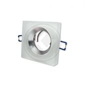 OPRAWA HALOGENOWA MIRA SZKLANO ALUMINIOWA GU10 BIALA KWADRATOWA