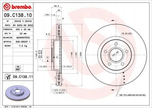 TARCZA HAM PRZOD 300X25 V BREMBO na Arena.pl