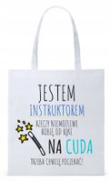 Torba Biała Eco Shopper Dla Instruktora Prezent Z Nadrukiem Ze Zdjęciem
