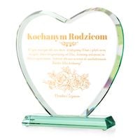 STATUETKA SERCE szkło Podziękowania dla Rodziców NA ŚLUB GRAWER