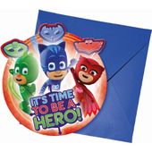 zaproszenia pj masks pidżamersi 6szt. urodziny