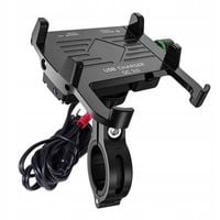 2 x Uniwersalny aluminiowy uchwyt motocyklowy +USB QC