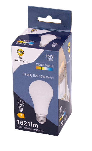 żarówka led a60 e27 15w barwa biała ciepła zdjęcie 4