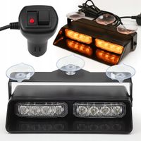 LAMPA STROBOSKOP POMARAŃCZOWY NA SZYBĘ PRZYSSAWKI 12V LED STROBOSKOPY
