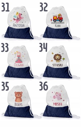 WOREK DO PRZEDSZKOLA ŻŁOBKA PLECAK DLA DZIECKA Z PĘTELKĄ NA BUTY + IMIĘ na Arena.pl