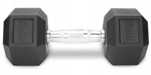 Hantle stałe 2x10kg żeliwne gumowane ZESTAW 20kg HEX do treningu SOLIDNE na Arena.pl