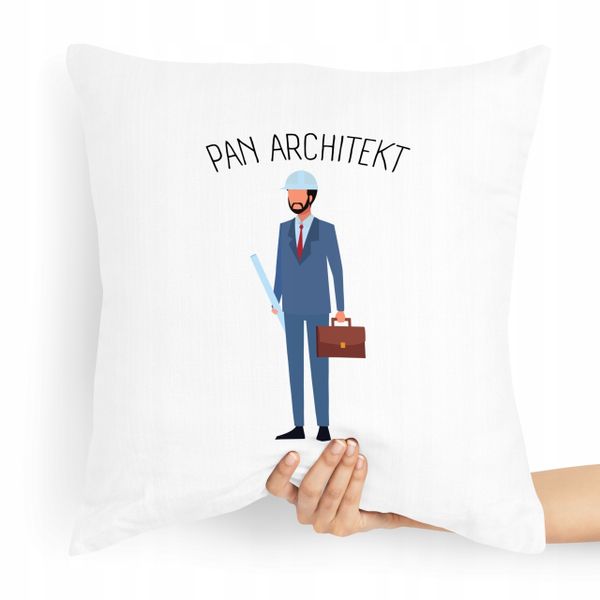 Poduszka Prezent Dla Architekta Pan Architekt Z Nadrukiem Ze Zdjęciem zdjęcie 1