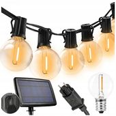 Girlanda Solarna Lub 230V Łańcuch Świetlny 16m+33x Żarówki LED W Zestawie