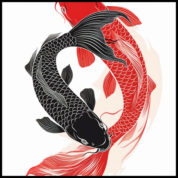Plakat 80x80cm Yin i Yang Koi zdjęcie 2
