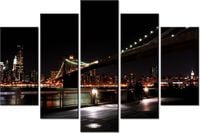 100CM 150CM OBRAZ 5 ELEM BROOKLYN BRIDGE MITH17 ŚCIENNY