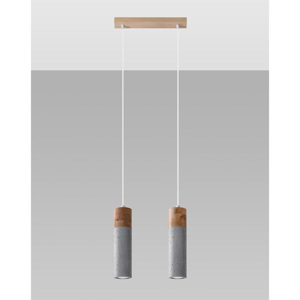 Betonowa lampa wisząca SL.0966 do kuchni betonowa drewniana zdjęcie 2