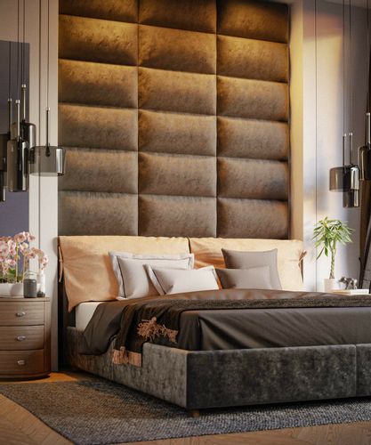 PANELE TAPICEROWANE ŚCIENNE WEZGŁOWIE 3D 90cm x 30cm na Arena.pl