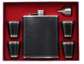 Duża Piersiówka w Zestawie z Kieliszkami 3 Pasy