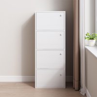 POJEMNA KOMODA NOWOCZESNA SZAFKA Z 4 PÓŁKAMI BIAŁA STYL SKANDYNAWSKI LOFT