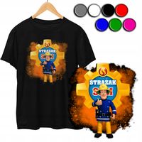 KOSZULKA DZIECIĘCA T-SHIRT Z NADRUKIEM - STRAŻAK SAM KOLORY - XXS 98-104