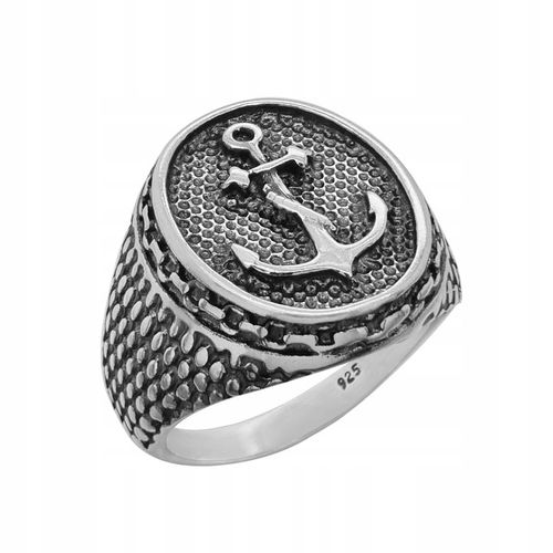 Sygnet Srebrny pr. 925 z Kotwicą Pierścień Żeglarski Marynarski | r. 24 na Arena.pl