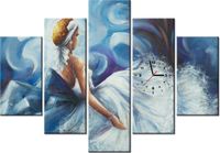 105CM 150CM ZEGAR 5 ELEM BŁĘKITNA DAMA DRUK OBRAZ