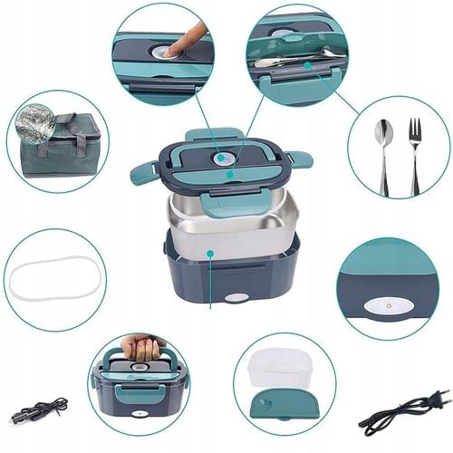 Podgrzewane pudełko na lunch do samochodu i domu 80W 1.5L + torba na Arena.pl