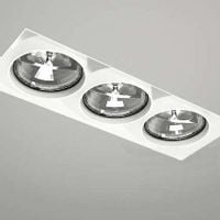 Podtynkowa LAMPA sufitowa KOMORO 7336 Shilo metalowa OPRAWA prostokątna OCZKO spot wpust biały