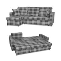 Narożnik rogówka Winston funkcja spania  krata szara