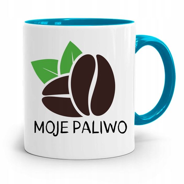 Kubek Błękitny Mechanika Kawa To Moje Paliwo Z Nadrukiem Ze Zdjęciem zdjęcie 1