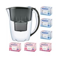 2X Dzbanek filtrujący Aquaphor Amethyst 2,8l + 6 wkładów (3+3Mg), czarny