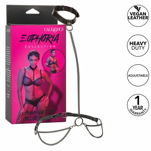 calexotics euphoria chain halter collar & leash - skora wegańska, regulacja na Arena.pl