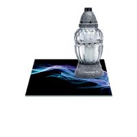 SZKLANA PODSTAWKA POD ZNICZE Z DEDYKACJĄ 25x25cm Wstęga 65e