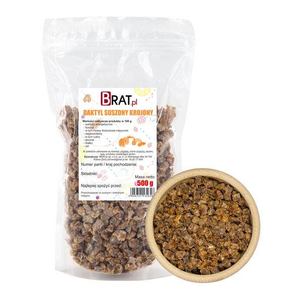 Daktyle suszone krojone 500g zdjęcie 1