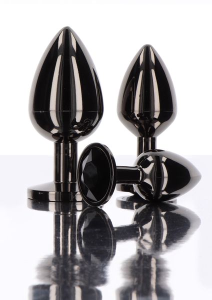 Butt Plug With Diamond Jewel M Black zdjęcie 4