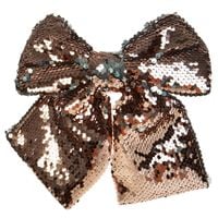Kokarda zdobiona cekinami 20x22CM szampańska