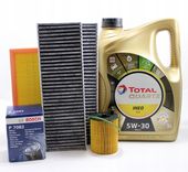 FILTRY+OLEJ TOTAL 5W30 5L PEUGEOT 3008 1.6BlueHDi