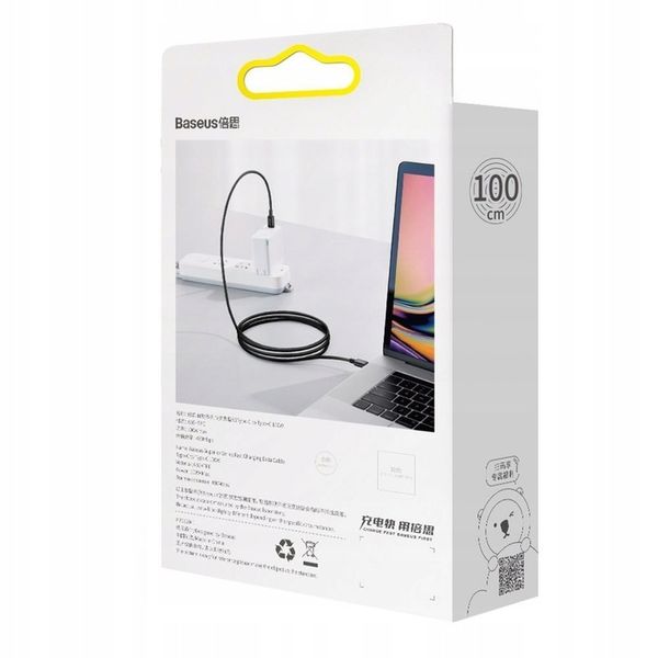 BASEUS SZYBKI KABEL USB C/USB C QC MOCNY 100W 1m zdjęcie 3