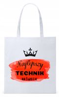 Torba Biała Eco Shopper Dla Technika Prezent Z Nadrukiem Ze Zdjęciem
